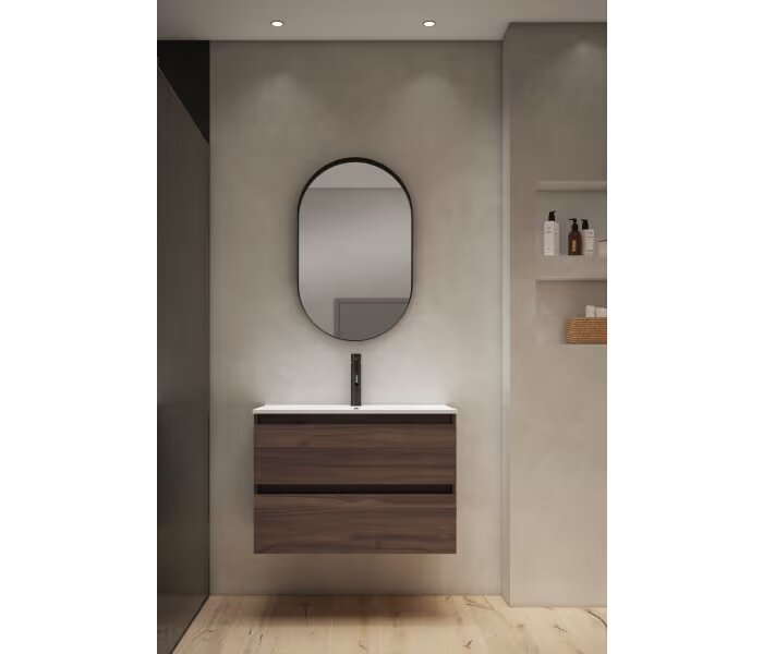 Mueble de baño fondo reducido 39.5 cm de Viso Bath Box 2 cajones, suspendido - BricoandPool