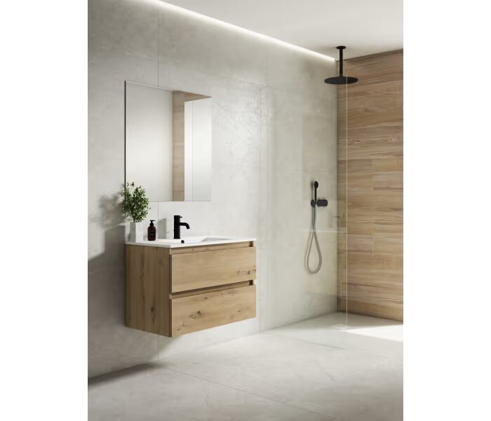 Mueble de baño fondo reducido 39.5 cm de Viso Bath Box 2 cajones, suspendido - BricoandPool