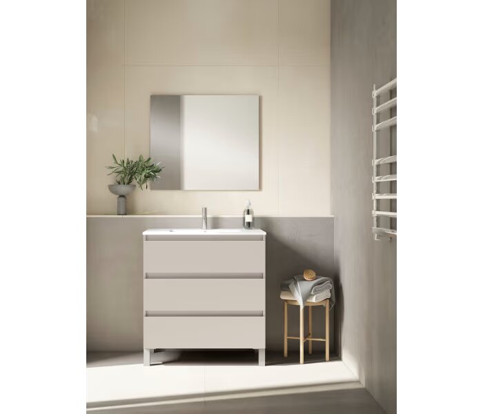 Mueble de baño fondo reducido 39.5 cm Viso Bath Box 3 cajones, con patas - BricoandPool