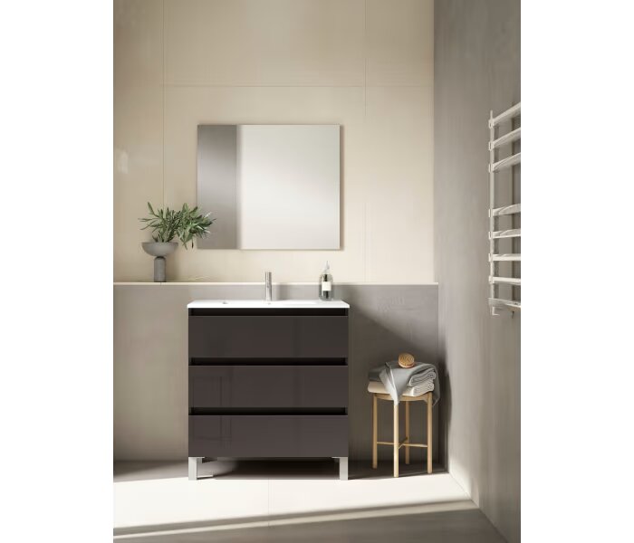Mueble de baño fondo reducido 39.5 cm Viso Bath Box 3 cajones, con patas - BricoandPool