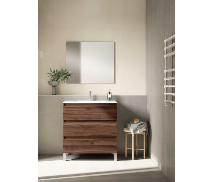 Mueble de baño fondo reducido 39.5 cm Viso Bath Box 3 cajones, con patas - BricoandPool