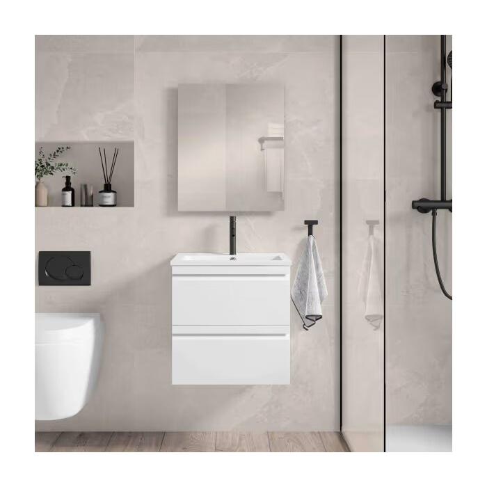 Mueble de baño Viso Bath Lagos 50 cm, 2 cajones, suspendido con lavabo cerámico - BricoandPool