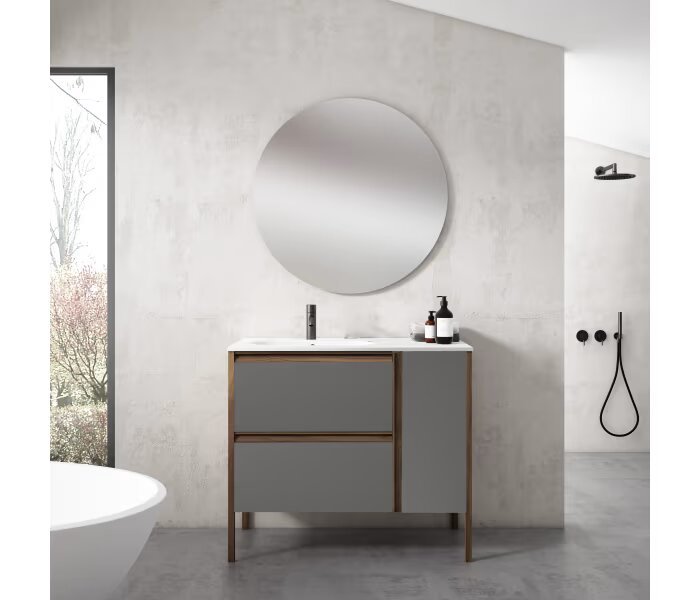 Mueble de baño Visobath Icon 100 cm, 2 cajones y 1 puerta - BricoandPool