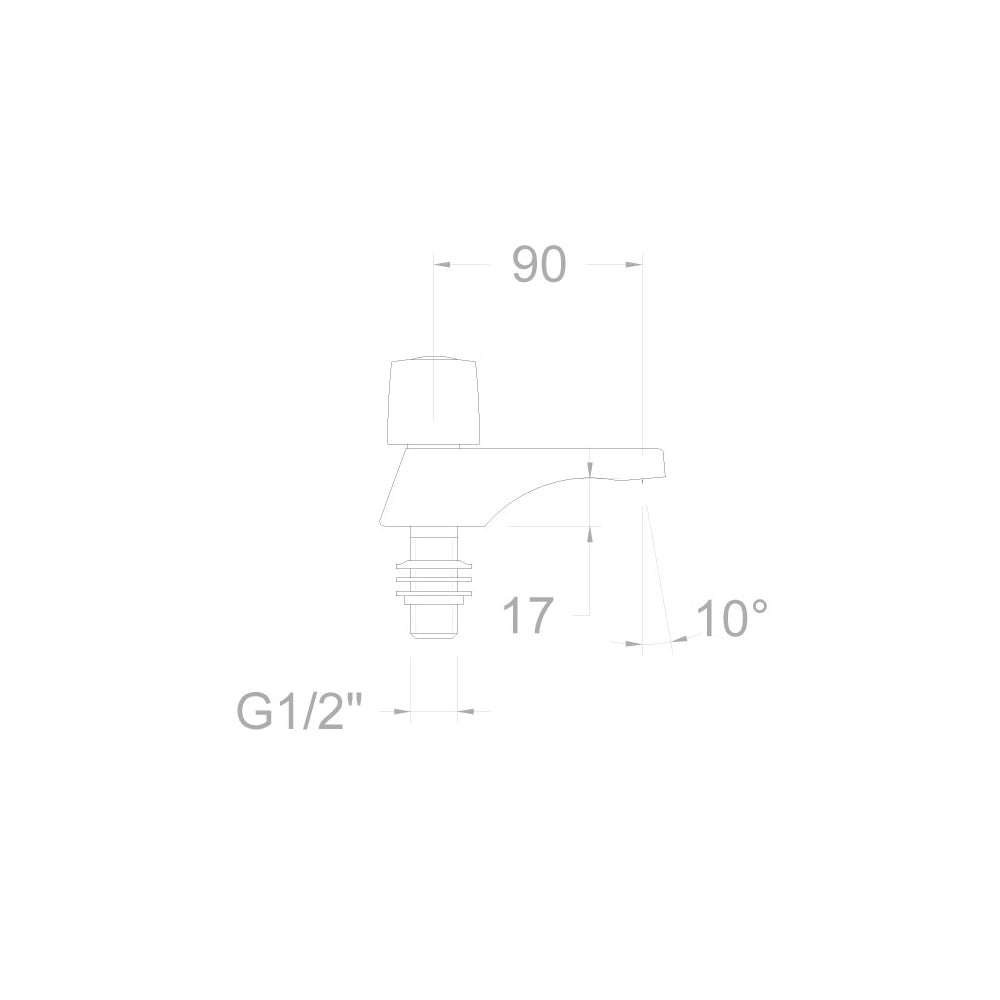 Ramon Soler - Grifo de lavabo de agua fría Eco caño recto cromo - BricoandPool