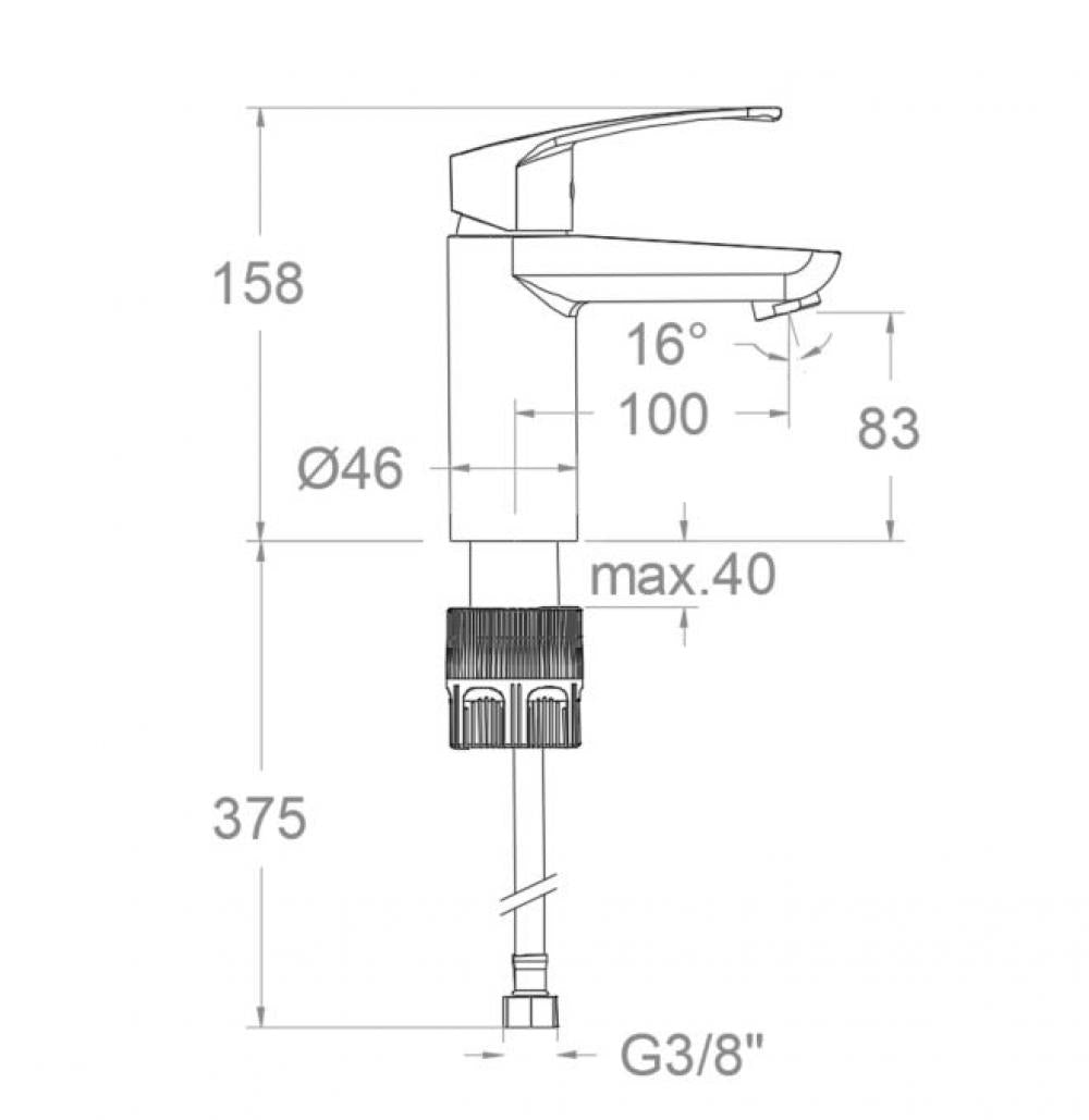 Ramon Soler - Grifo monomando de lavabo recto New Fly Tool Free con S3 cromo - BricoandPool