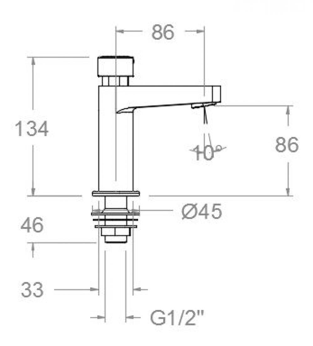 Ramon Soler - Grifo temporizado de lavabo recto Solestop cromo - BricoandPool