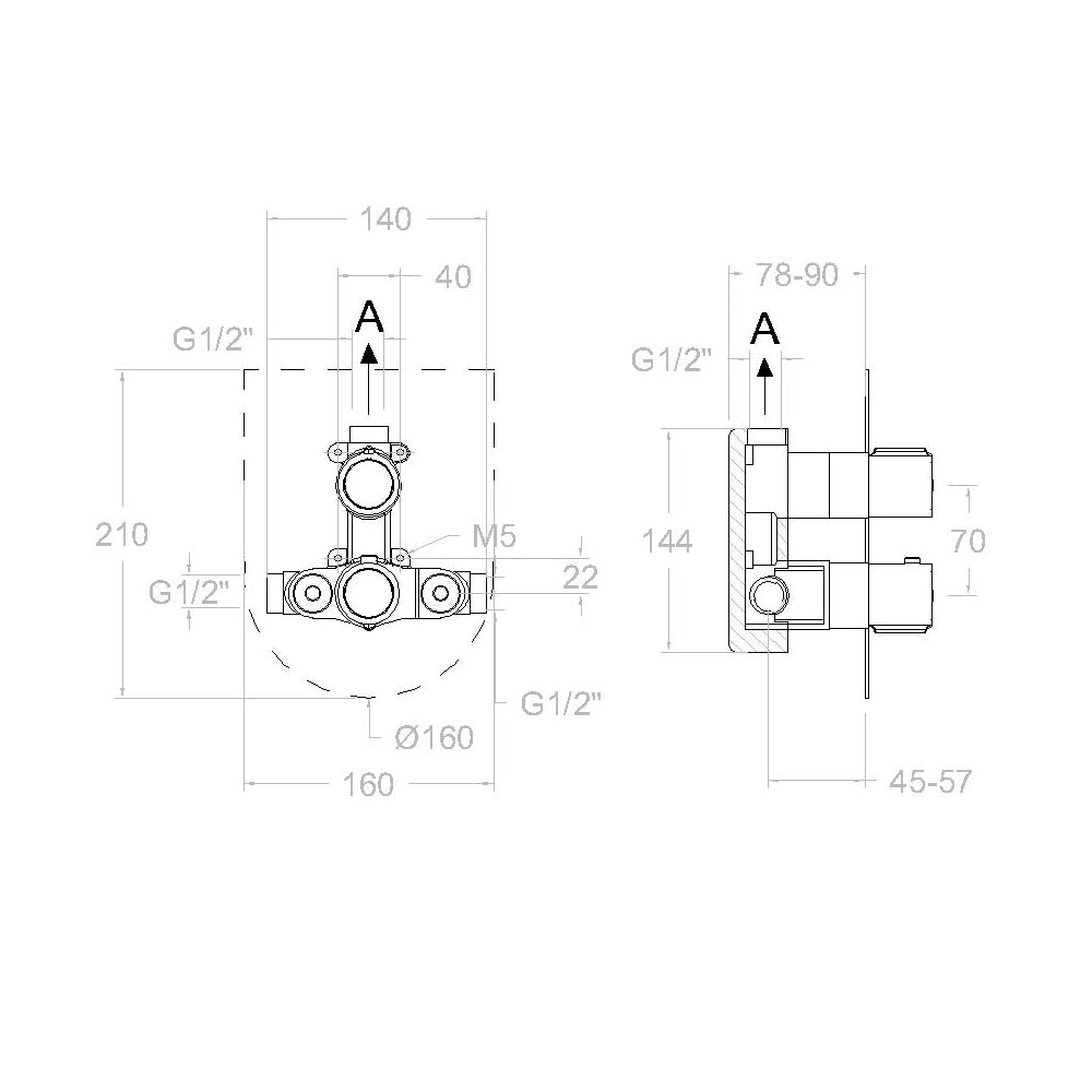 Ramon Soler - Grifo termostático de ducha empotrado 1 vía Urban Chic placa metálica ultraslim níquel cepillado - BricoandPool