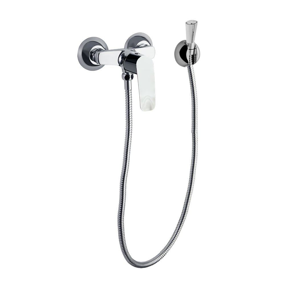 Ramon Soler - Monomando mural para WC New Fly 110mm con ducha de ABS, cromo - BricoandPool