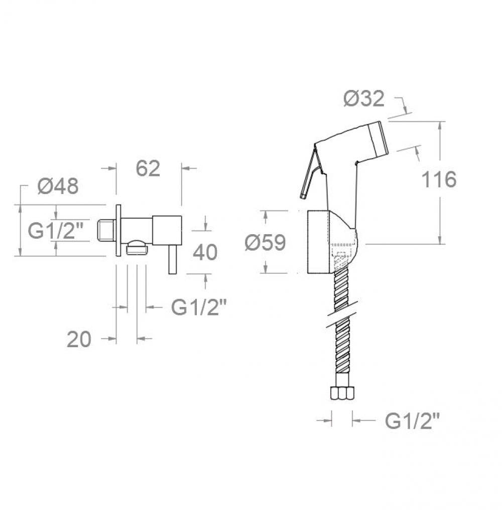 Ramon Soler - WC Magnet, conjunto para WC con duchita de ABS cromo - BricoandPool