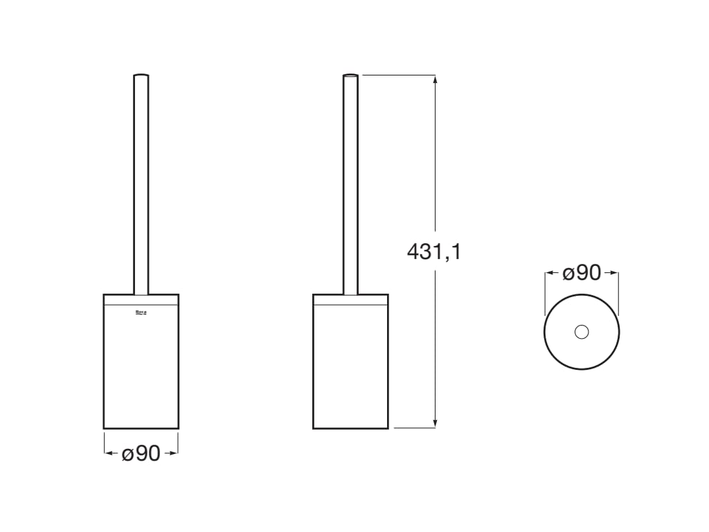 Roca - Escobillero de suelo Hotels Negro Mate A817586C40 - BricoandPool