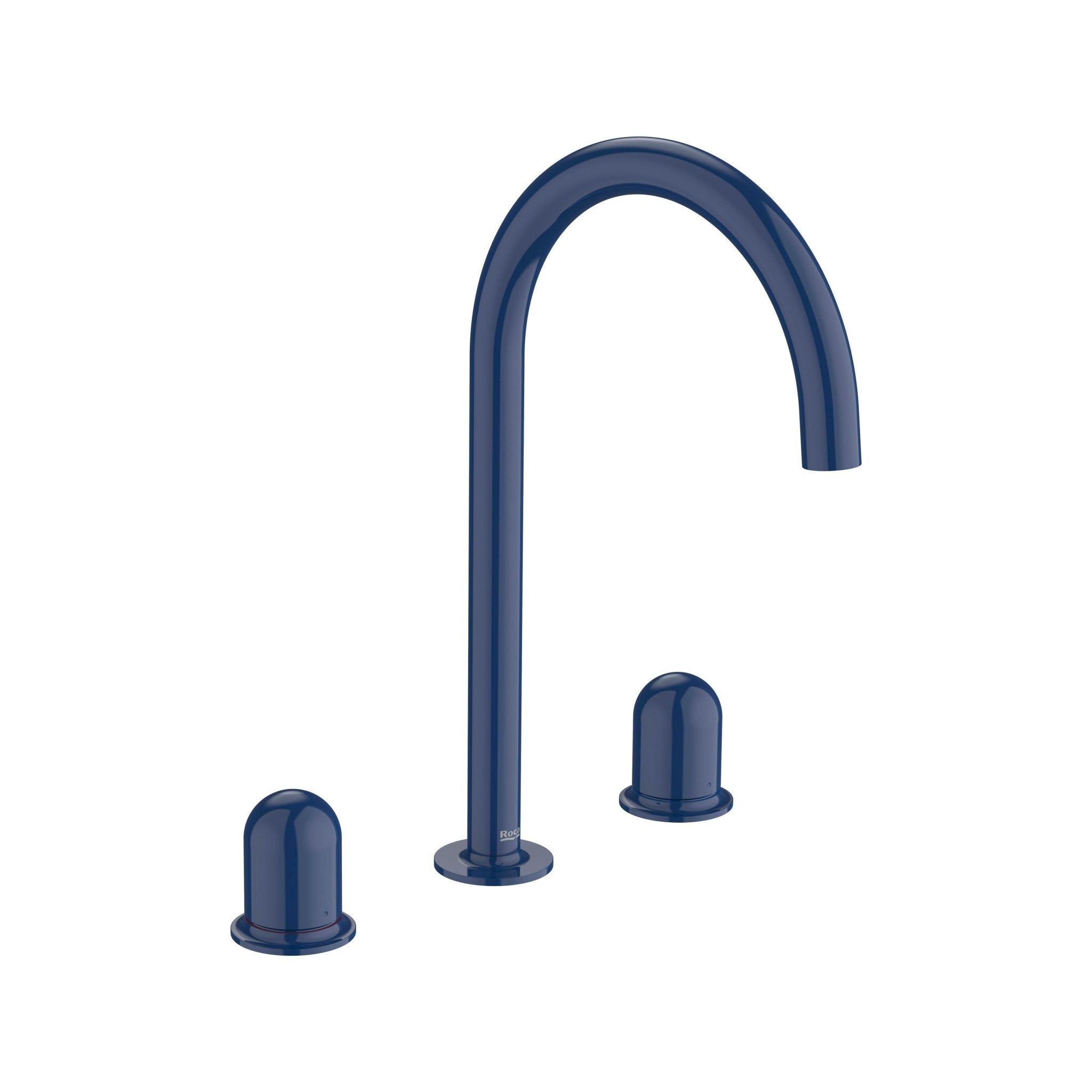 Roca - Mezclador bimando para lavabo con manetas de repisa Dome Azul Cobalto, Nu A5A3V3FP00 - BricoandPool
