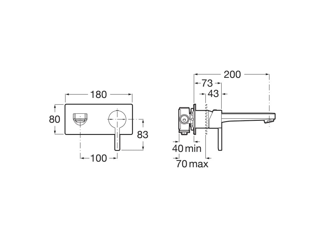 Roca - Mezclador monomando empotrable para lavabo Naia A5A3596C00 - BricoandPool