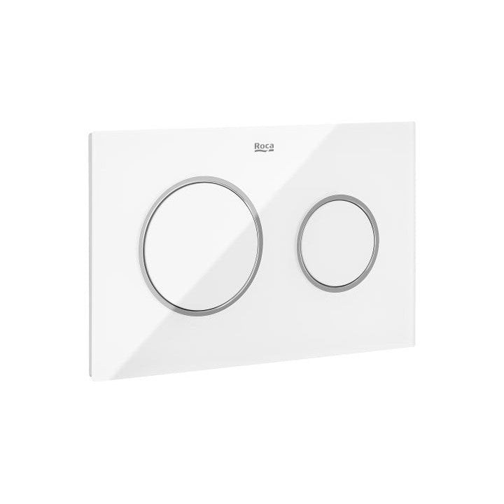 Roca - PL10 DUAL (ONE) - Placa de accionamiento con descarga dual con acabados cristal In - Wall Systems A890189309 - BricoandPool