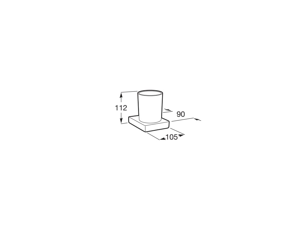 Roca - Portavaso y vaso de pared Tempo Negro Titanio A817021CN0 - BricoandPool